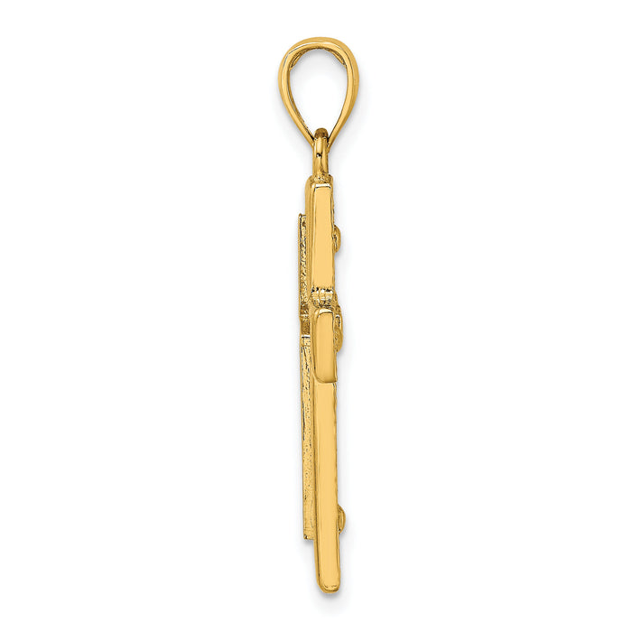 14K 2-D Cross Charm-K8475