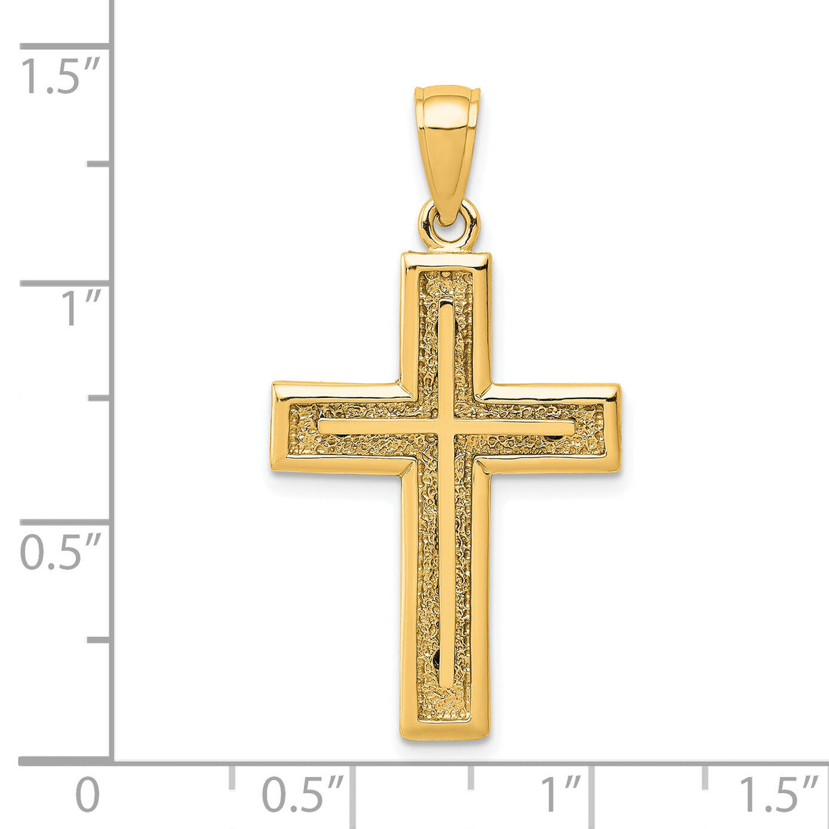 14K 2-D Cross Charm-K8475