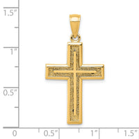 14K 2-D Cross Charm-K8475