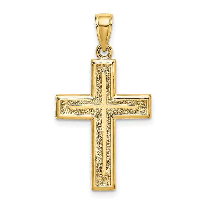 14K 2-D Cross Charm-K8475