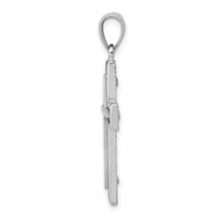 14K White Gold Cross Charm-K8475W