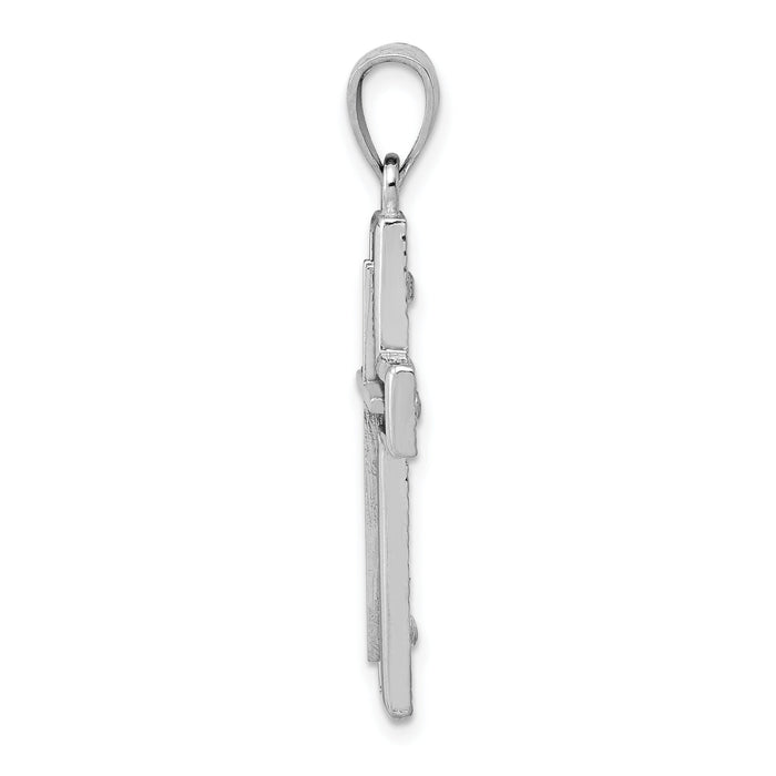 14K White Gold Cross Charm-K8475W