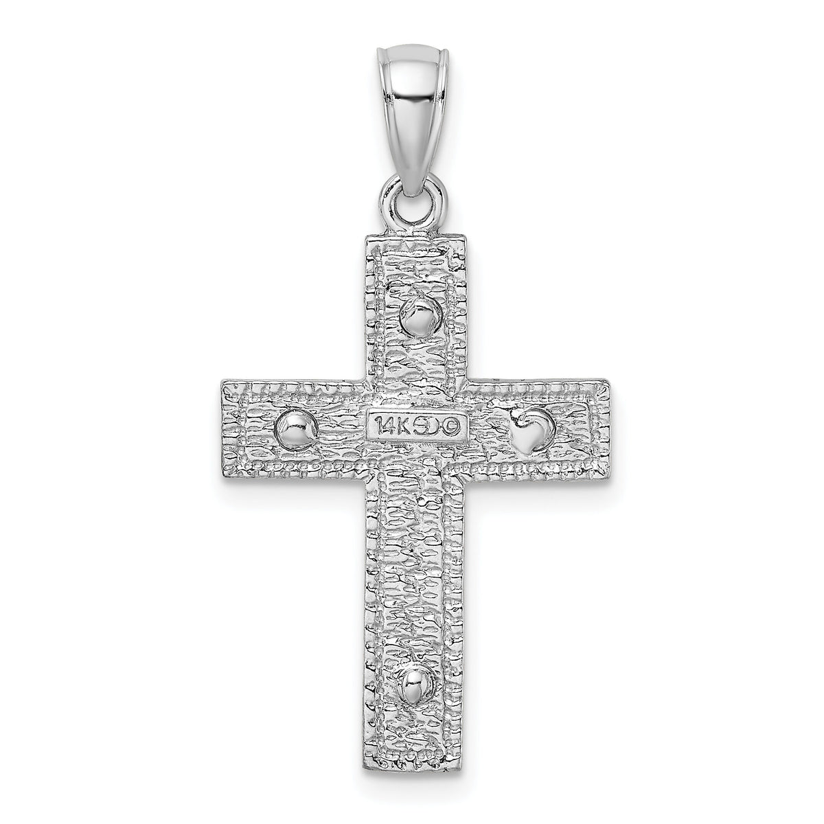 14K White Gold Cross Charm-K8475W