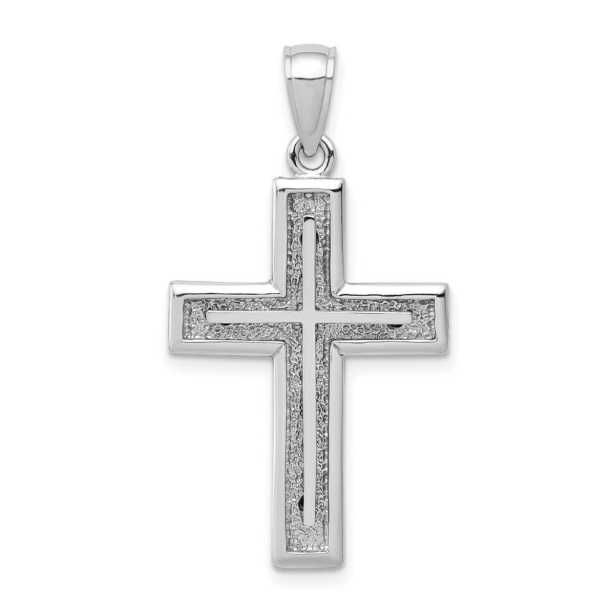 14K White Gold Cross Charm-K8475W