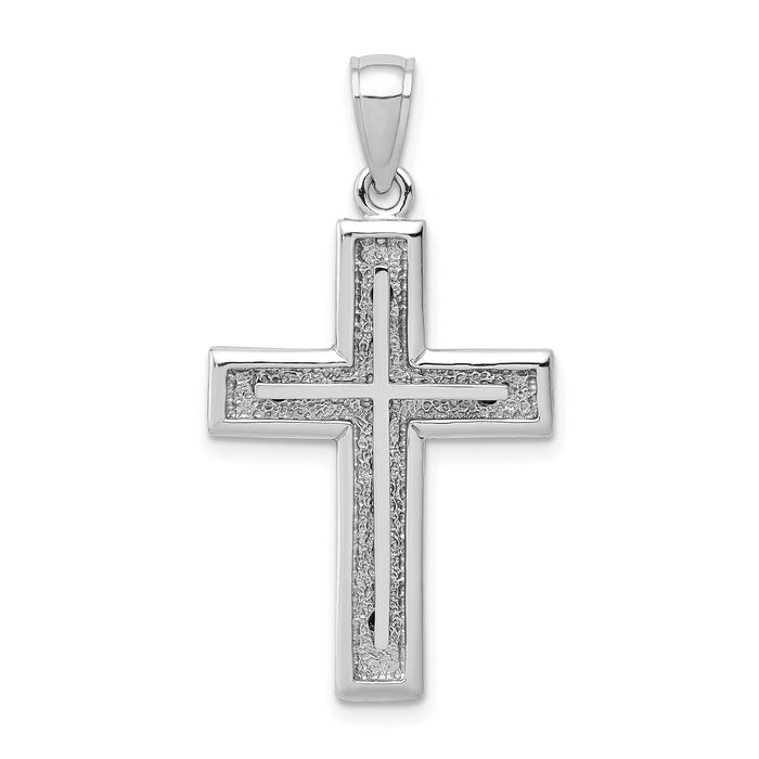 14K White Gold Cross Charm-K8475W