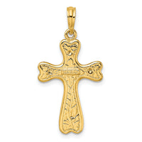 14K Cross w/ Heart Shaped Ends Charm-K8478