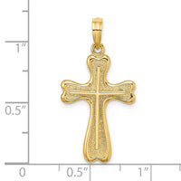 14K Cross w/ Heart Shaped Ends Charm-K8478
