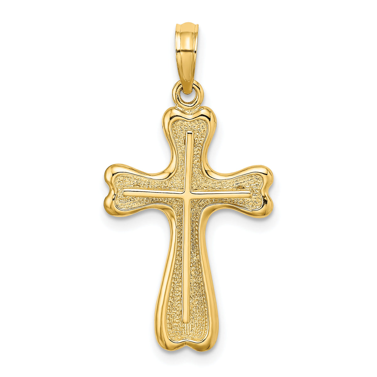 14K Cross w/ Heart Shaped Ends Charm-K8478