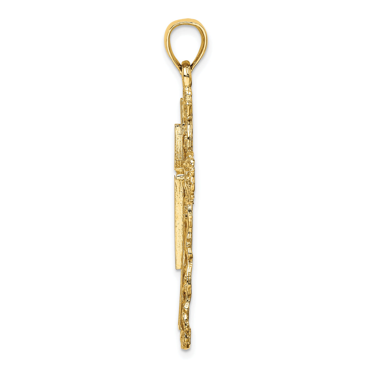 14K Cross W/ Lace Trim Charm-K8480