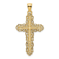 14K Cross W/ Lace Trim Charm-K8480