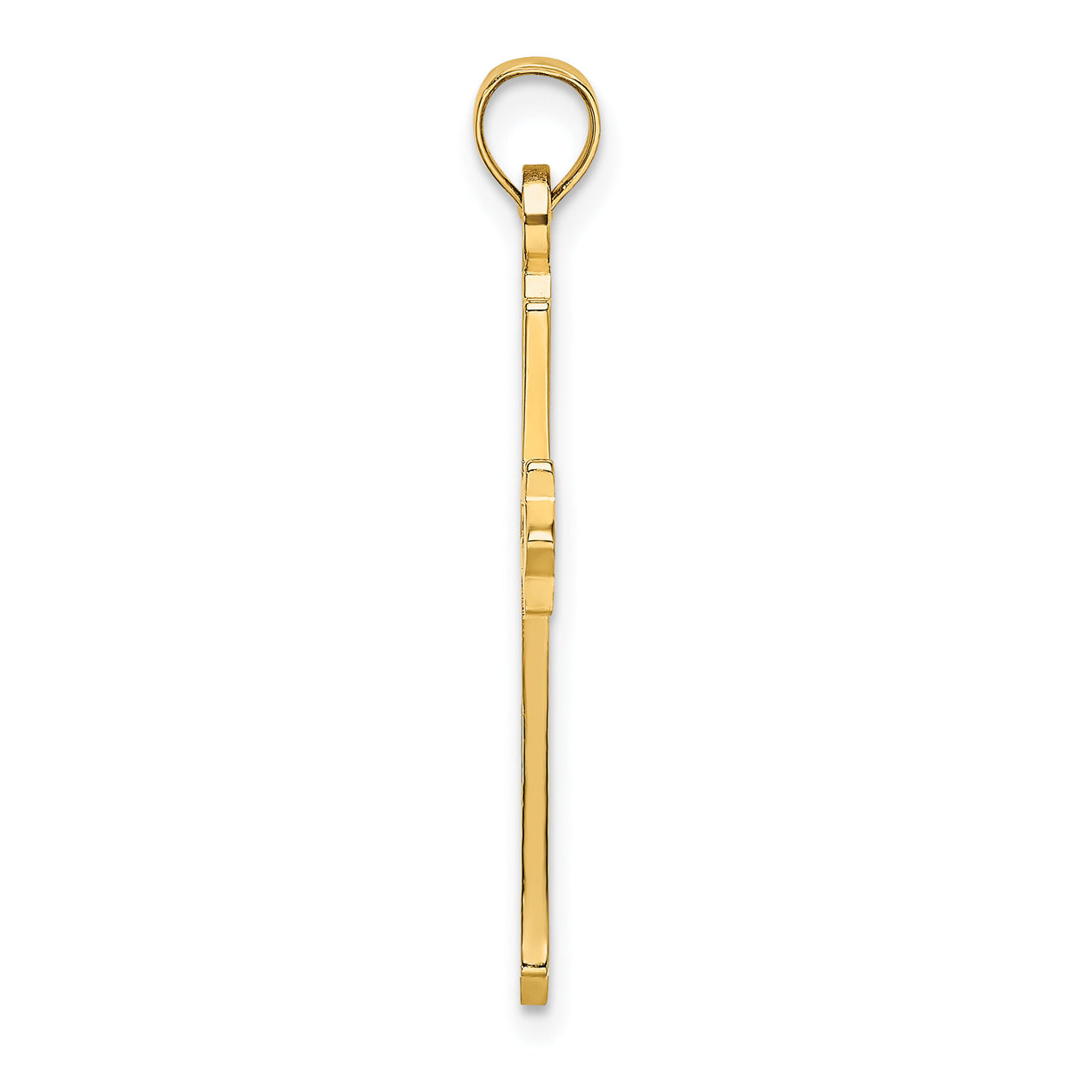 14K Polished and Cut-Out Cross Charm-K8482