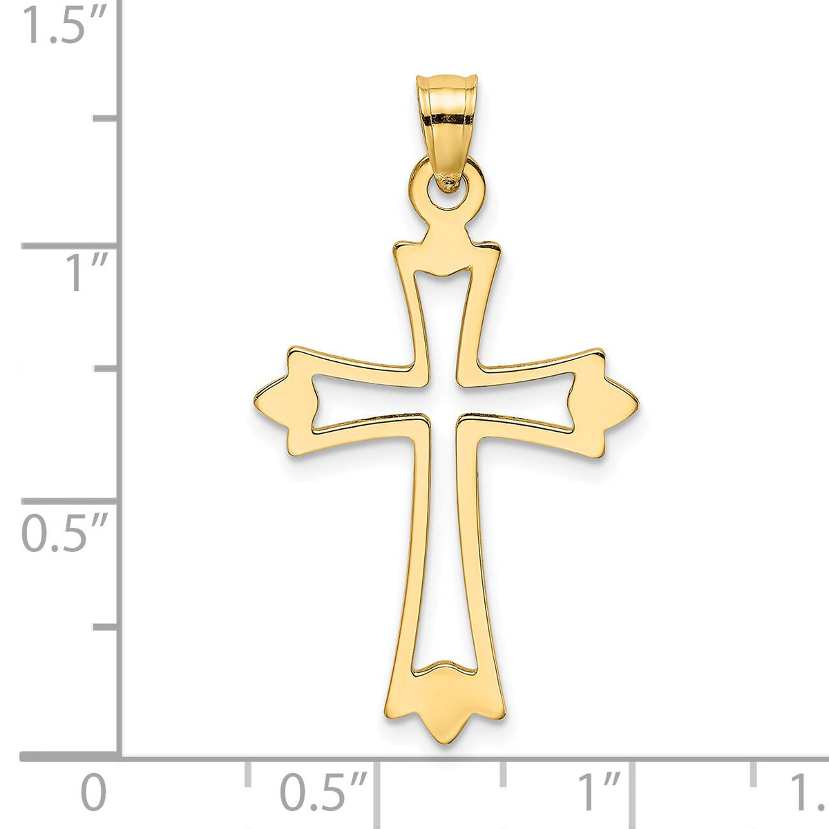 14K Polished and Cut-Out Cross Charm-K8482