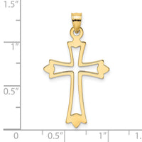 14K Polished and Cut-Out Cross Charm-K8482