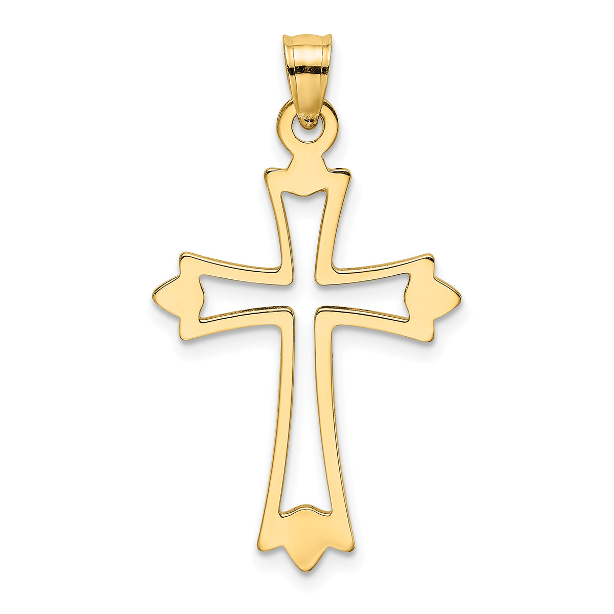 14K Polished and Cut-Out Cross Charm-K8482