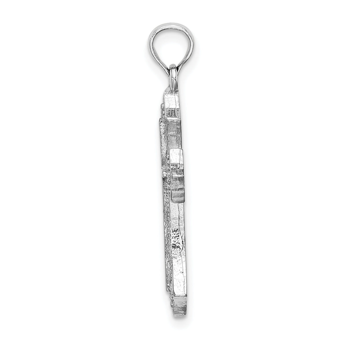 14K White Gold Beaded Cross Charm-K8484W