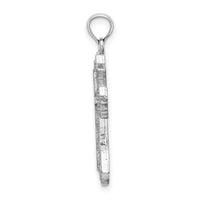 14K White Gold Beaded Cross Charm-K8484W