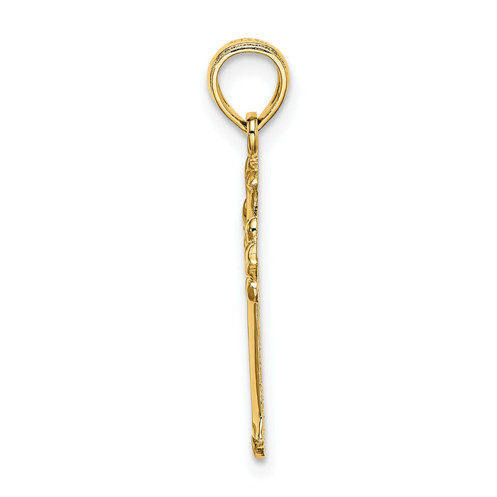 14K Cut-Out Cross Charm-K8486