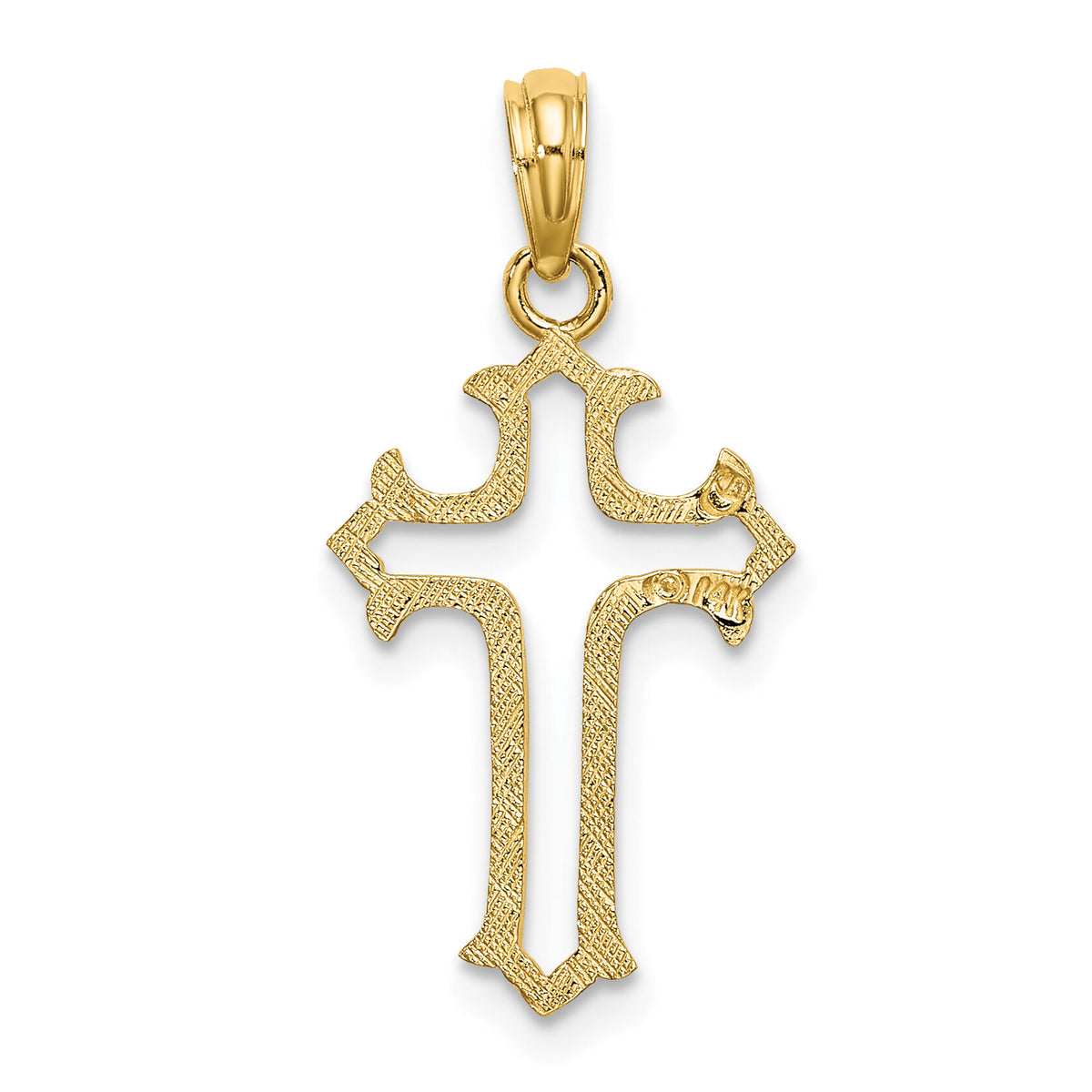 14K Cut-Out Cross Charm-K8486