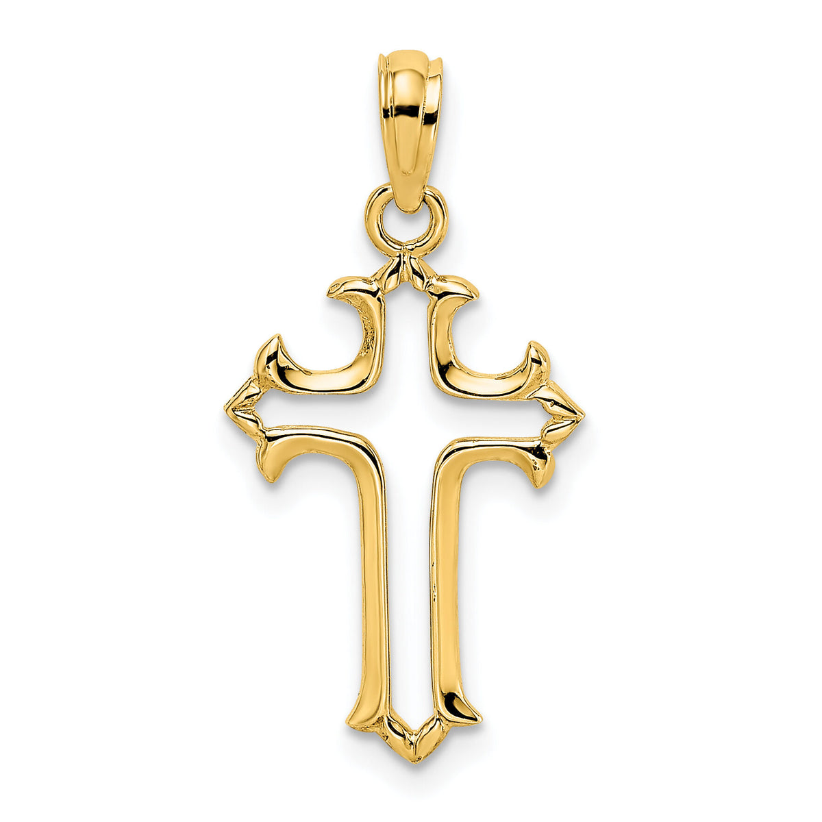 14K Cut-Out Cross Charm-K8486