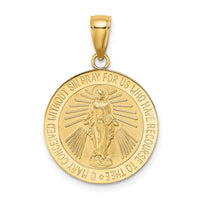 14K Polished and Satin Miraculous Medal Charm-K8487
