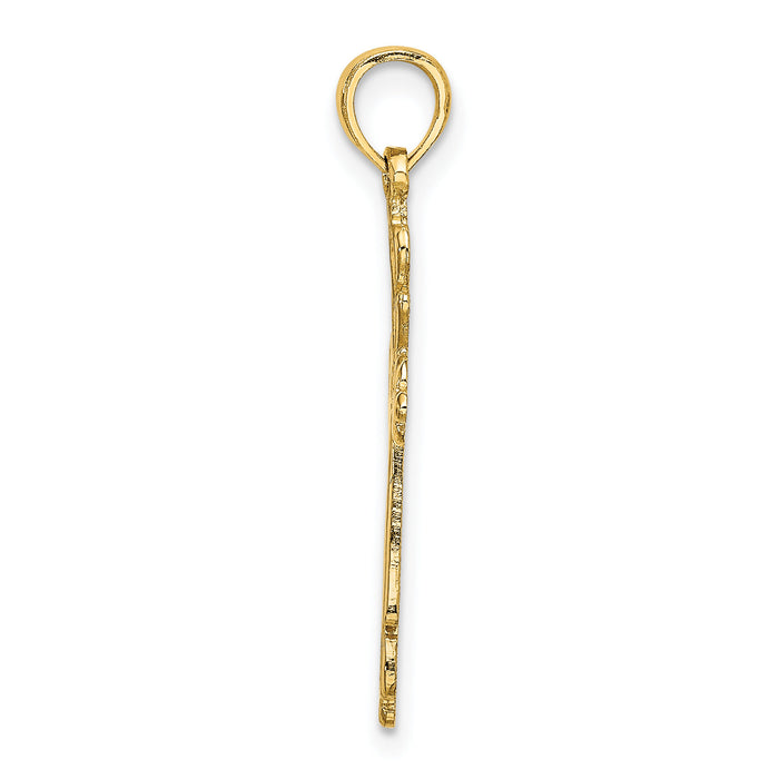 14K Cross Cut-Out w/ Heart Ends Charm-K8489