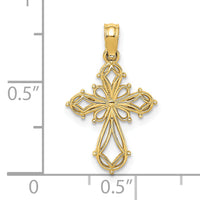 14K Cut-Out Fancy Cross Charm-K8492