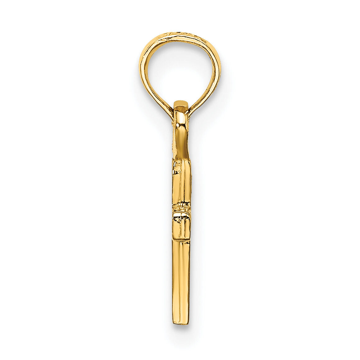 14K 3-D and Polished Mini Cross Charm-K8493