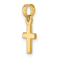 14K 3-D and Polished Mini Cross Charm-K8493