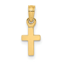 14K 3-D and Polished Mini Cross Charm-K8493
