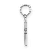 14K White Gold 3-D and Polished Mini Cross Charm-K8493W