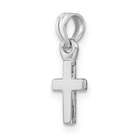 14K White Gold 3-D and Polished Mini Cross Charm-K8493W