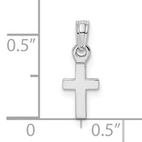 14K White Gold 3-D and Polished Mini Cross Charm-K8493W