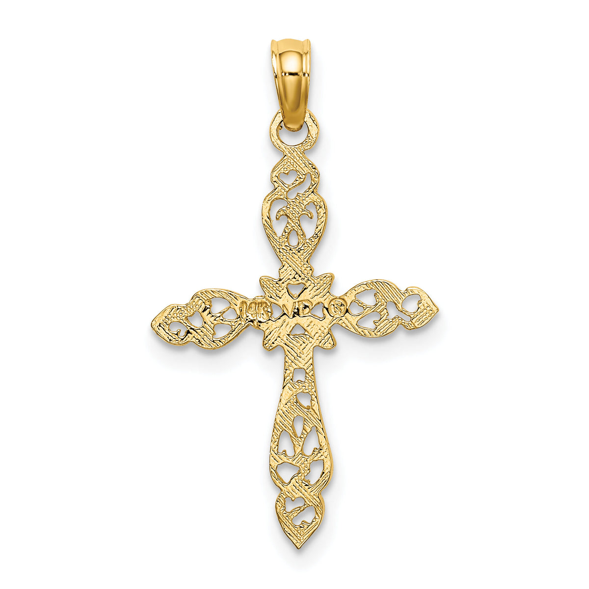 14K Polished and Cut-Out Cross Charm-K8494