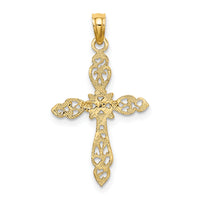 14K Polished and Cut-Out Cross Charm-K8494