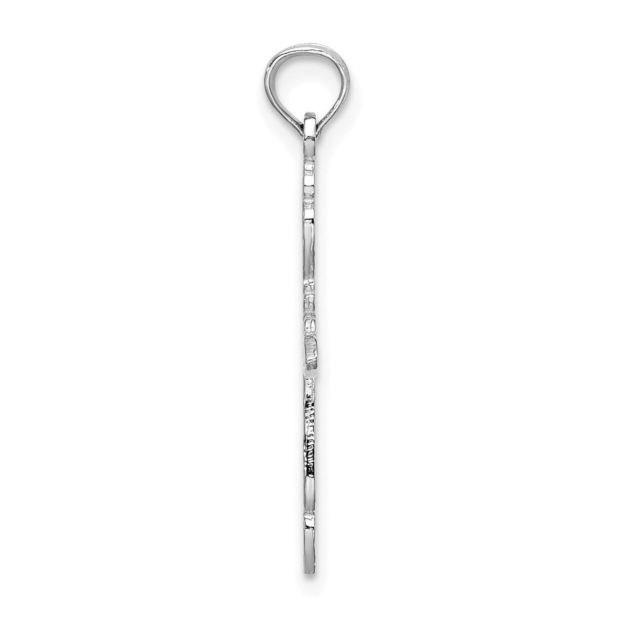 14K White Gold Polished and Cut-Out Cross Charm-K8494W