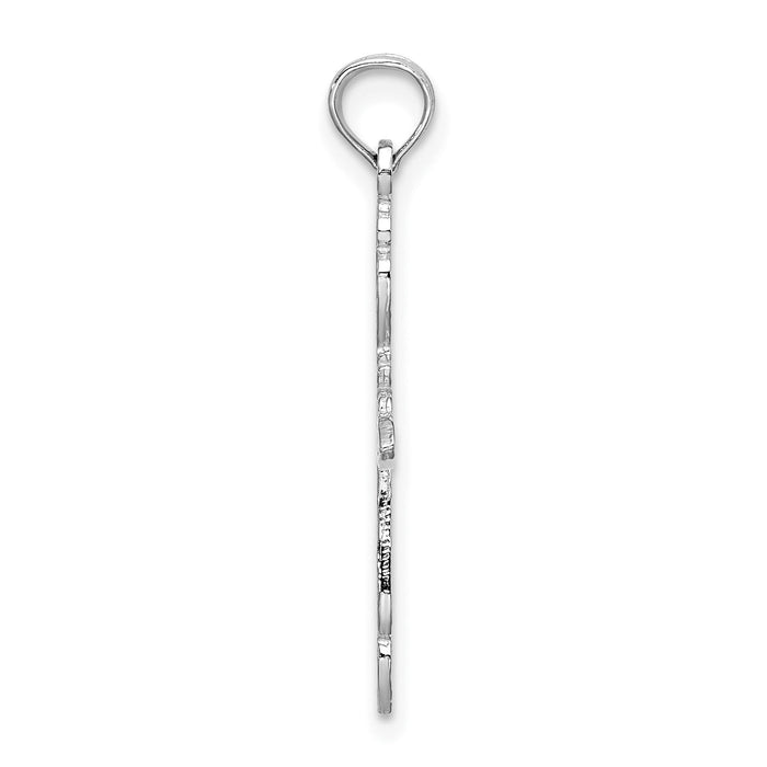 14K White Gold Polished and Cut-Out Cross Charm-K8494W