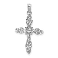 14K White Gold Polished and Cut-Out Cross Charm-K8494W