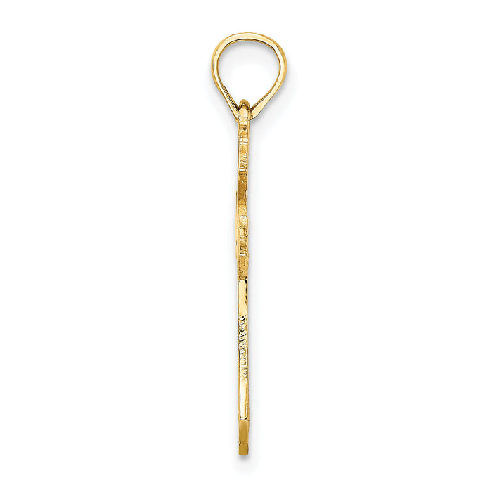 14K Filigree Cross Charm-K8495