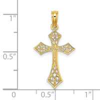 14K Filigree Cross Charm-K8495