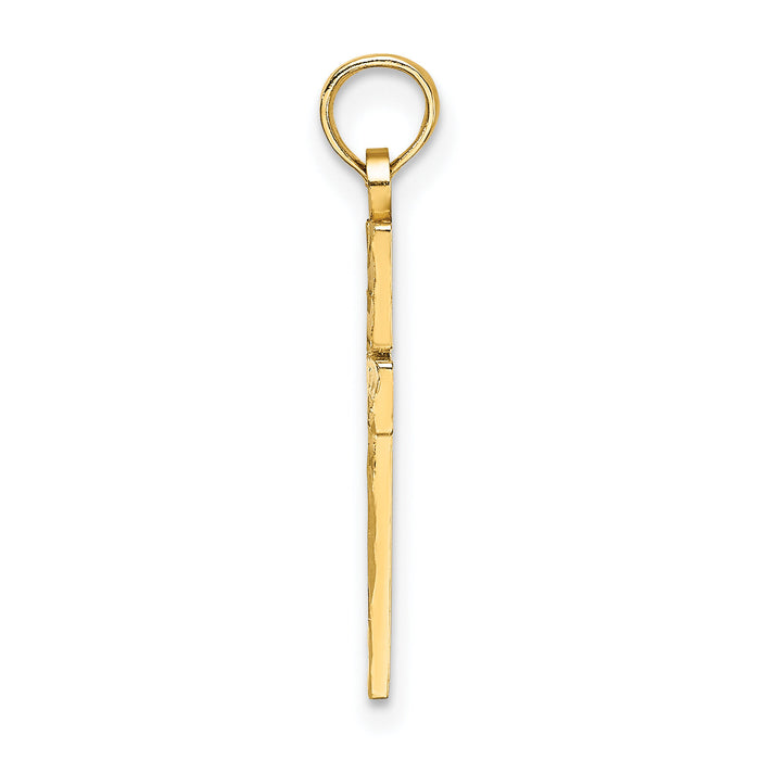 14K D/C Block Cross  Charm-K8497