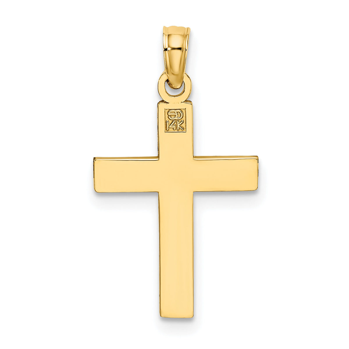 14K D/C Block Cross  Charm-K8497