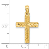 14K D/C Block Cross  Charm-K8497