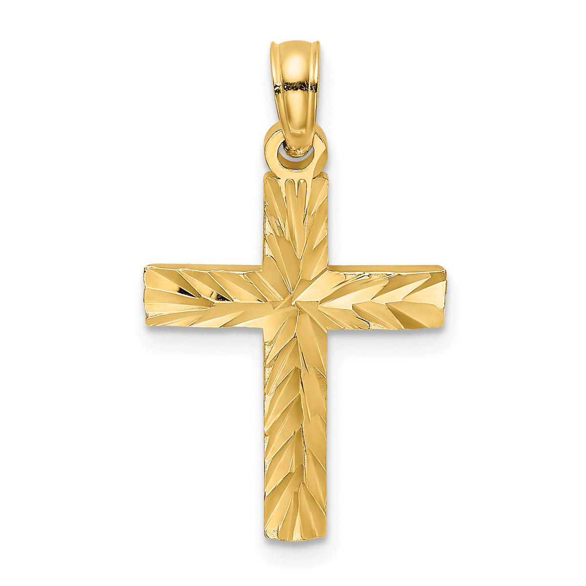 14K D/C Block Cross  Charm-K8497