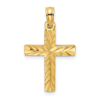 14K D/C Block Cross  Charm-K8497