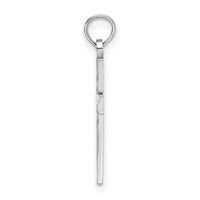 14K White Gold D/C Block Cross  Charm-K8497W