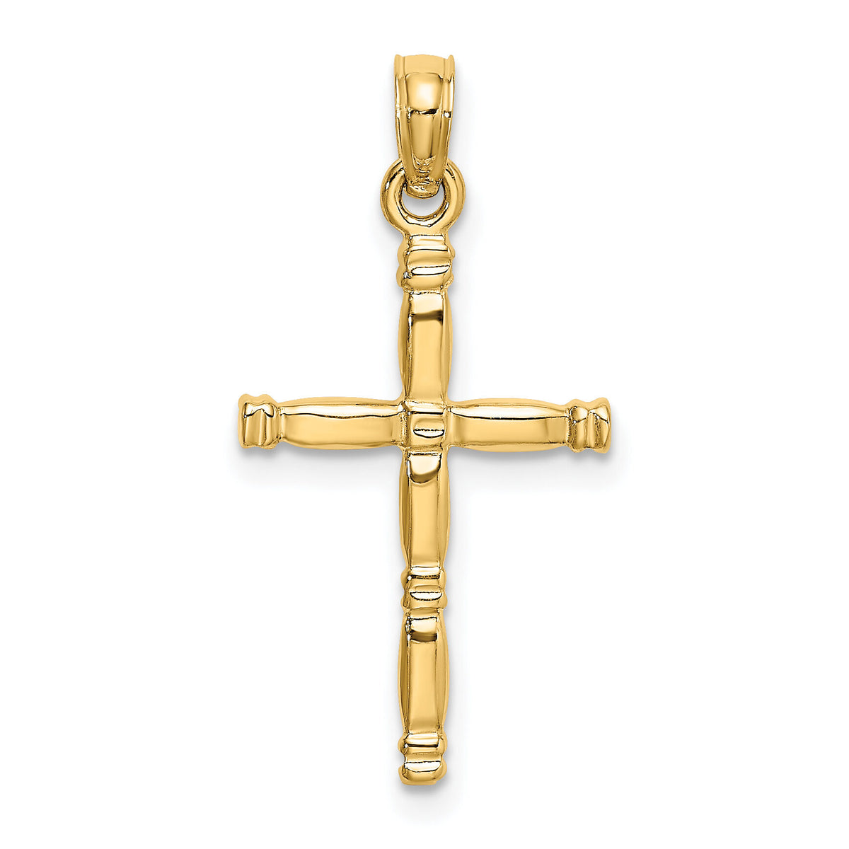 14K 3-D Polished Cross Charm-K8498