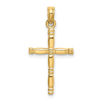 14K 3-D Polished Cross Charm-K8498