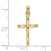 14K 3-D Polished Cross Charm-K8498