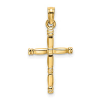 14K 3-D Polished Cross Charm-K8498