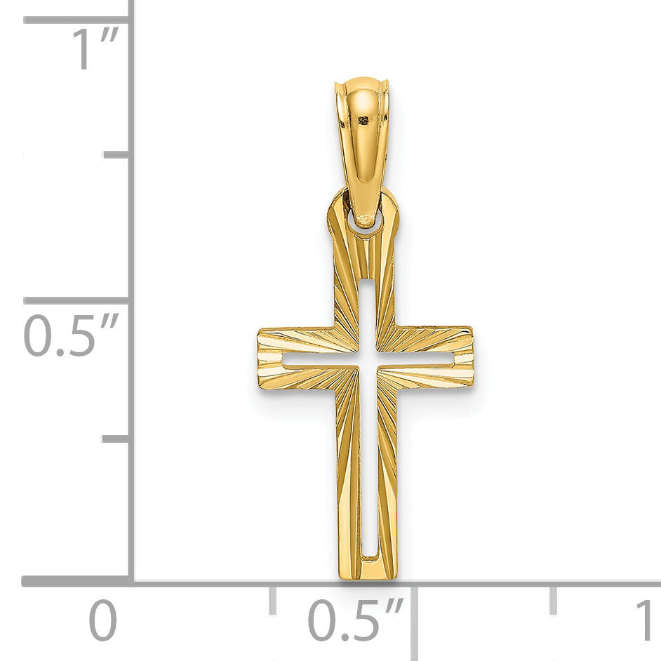 14K D/C Cross Charm-K8499